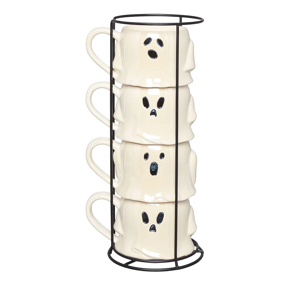 Free Halloween Ghost Mug Stack