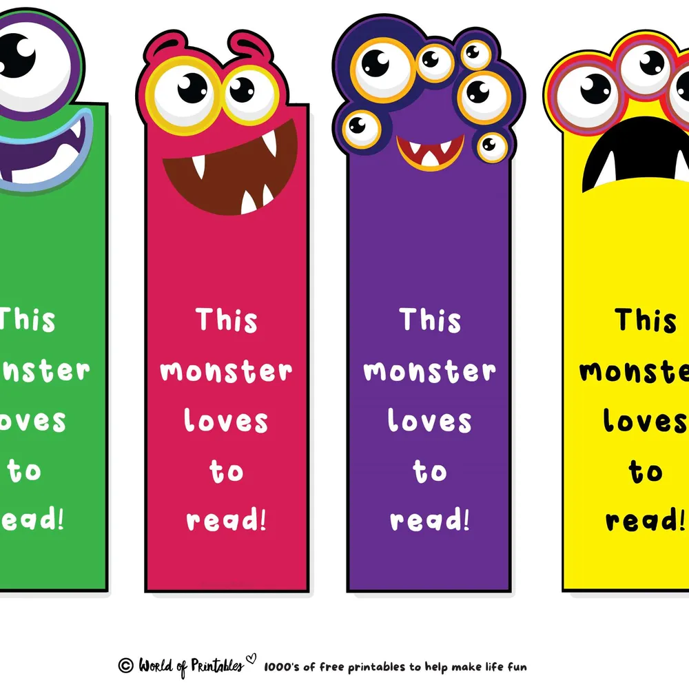 Free Monster Bookmarks From Michaels